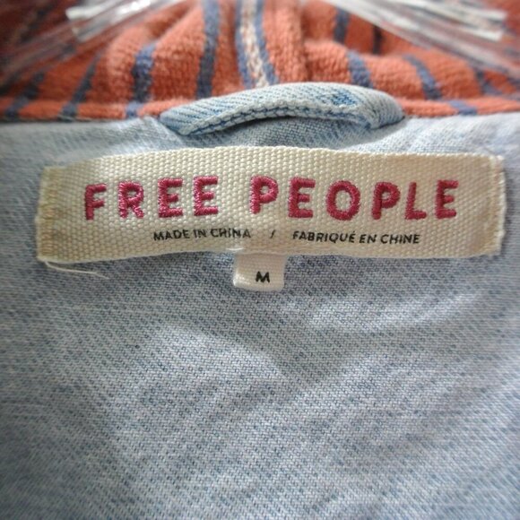 Free People Baja Mixed Media Hooded Denim Jacket - Picture 6 of 8
